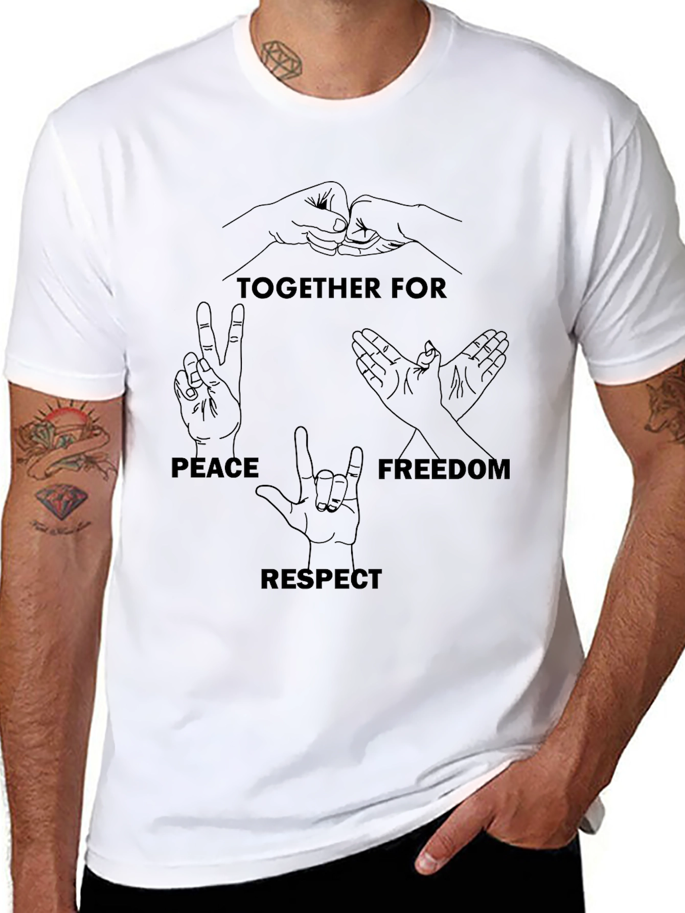 Peace Freedom Respect Graphic Tee