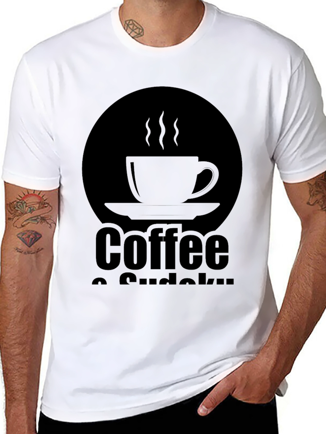 Coffee & Sudoku Black T-Shirt