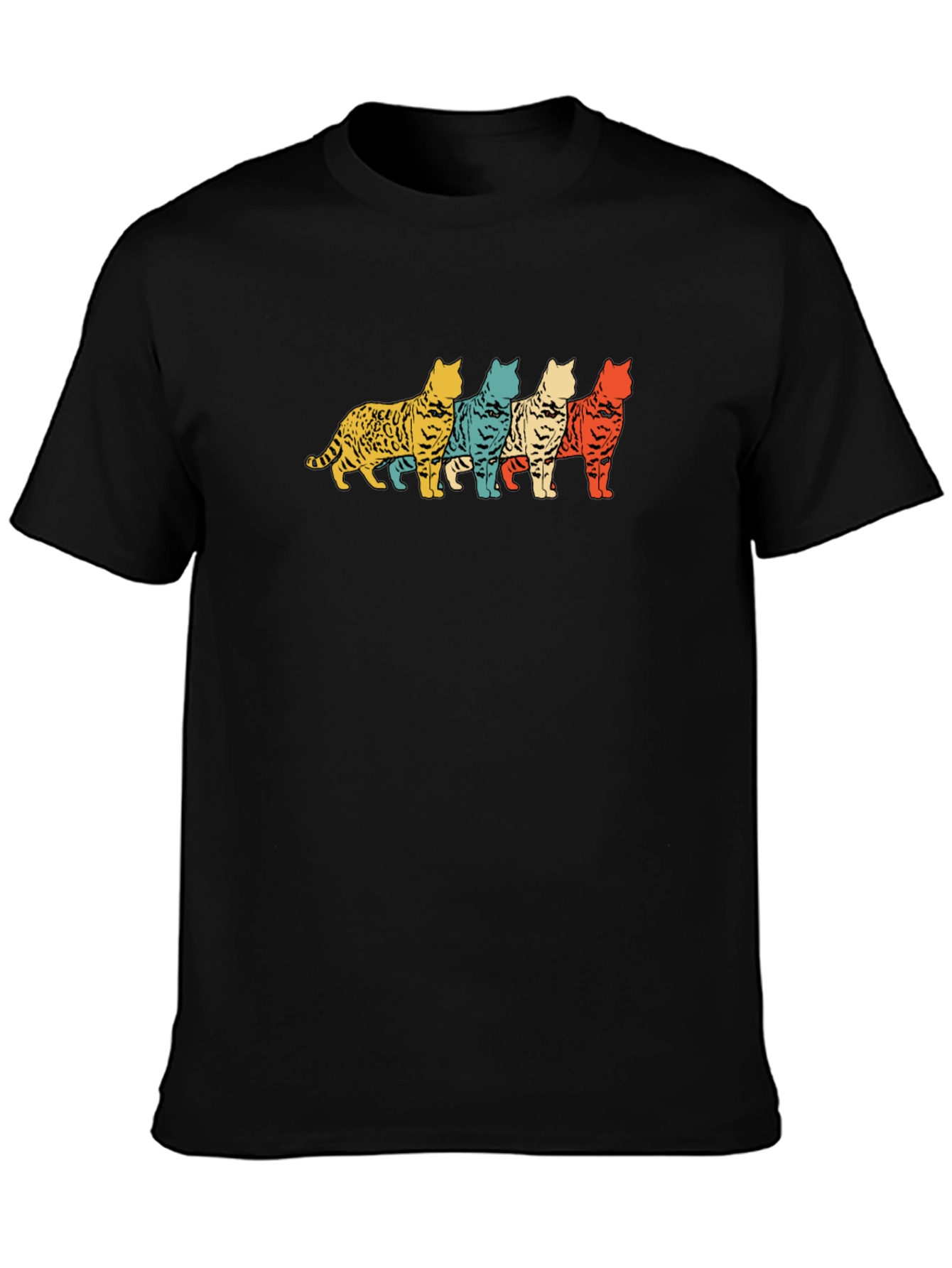 Retro Cat T-Shirt - Cool Feline Design