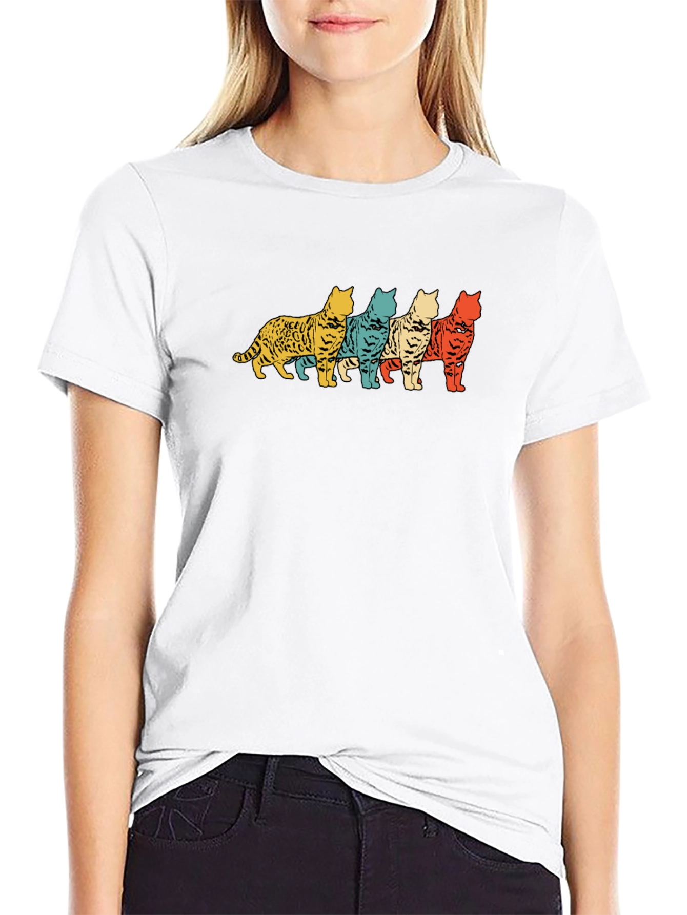 Retro Cat T-Shirt - Cool Feline Design