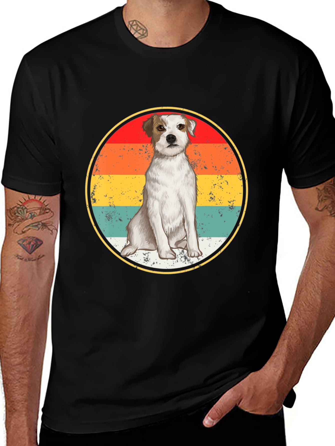 Vintage Sunset Dog T-Shirt – Retro Dog Lover Graphic Tee