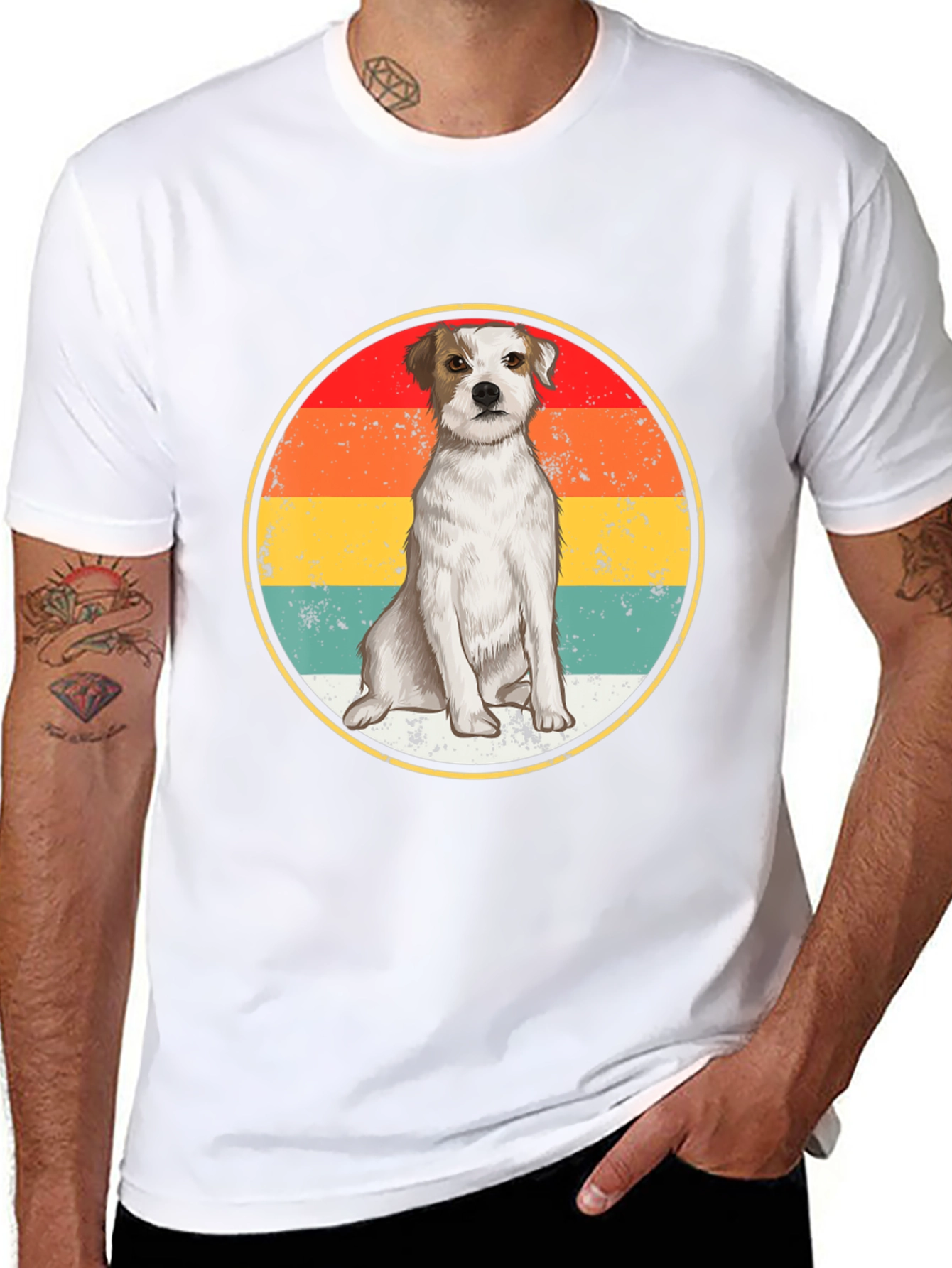 Vintage Sunset Dog T-Shirt – Retro Dog Lover Graphic Tee