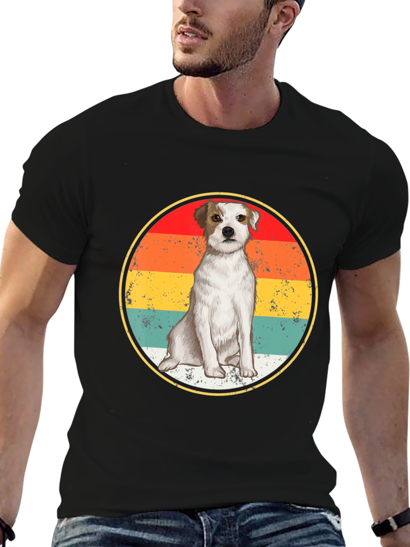 Vintage Sunset Dog T-Shirt – Retro Dog Lover Graphic Tee