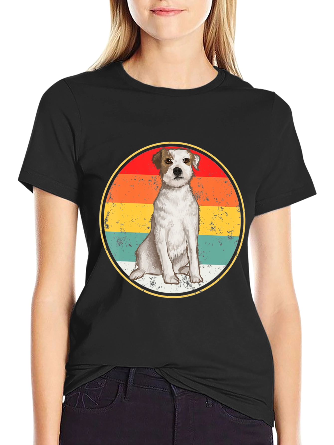 Vintage Sunset Dog T-Shirt – Retro Dog Lover Graphic Tee