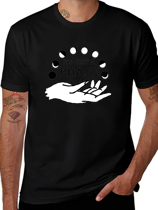 Its Just A Phase Graphic T-Shirt - Black Cotton Tee