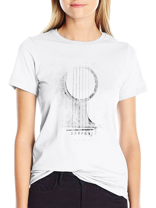 Black Graphic Tee - Abstract Musical Instrument Design