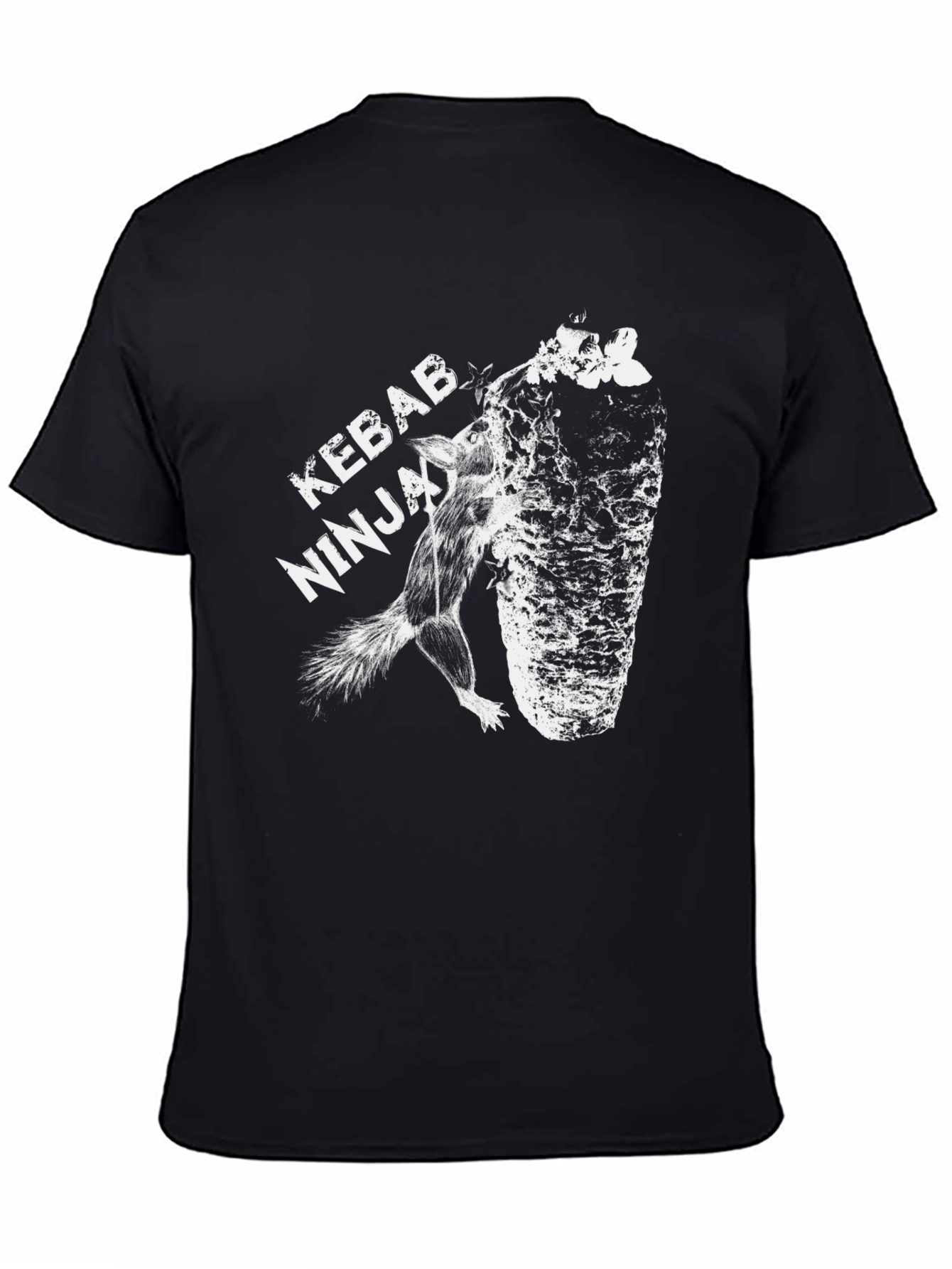 Kebab Ninja Black Graphic T-Shirt Unique Design