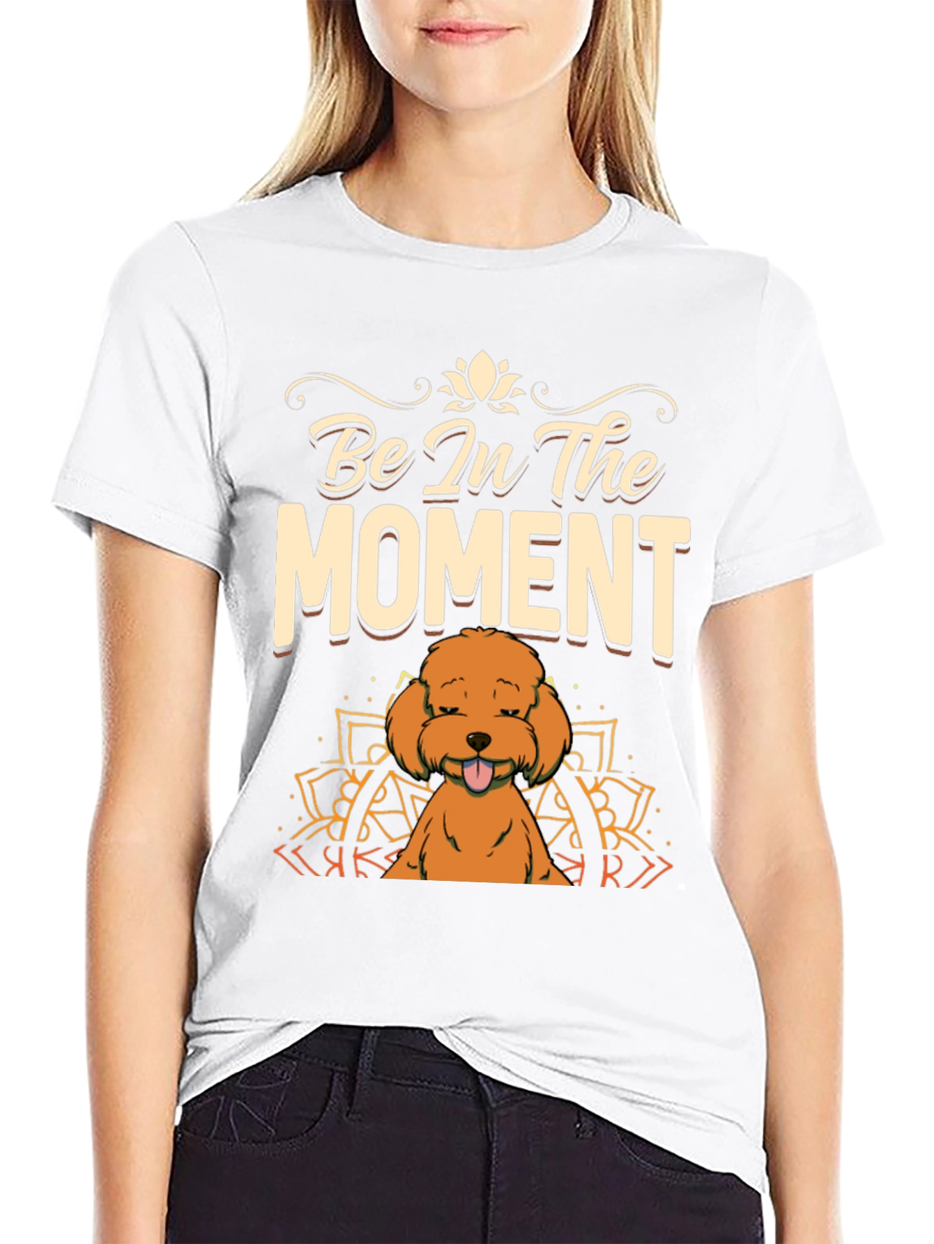 Be In The Moment Poodle T-Shirt - Black