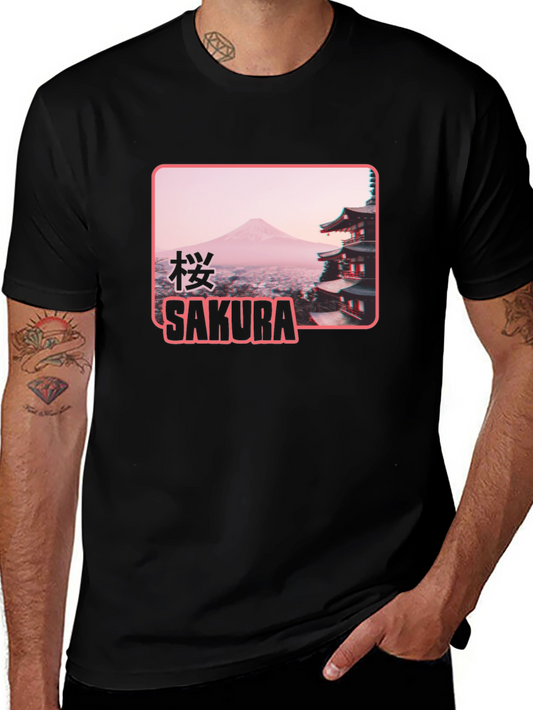 Sakura Graphic Tee - Mount Fuji Japan Inspired Design
