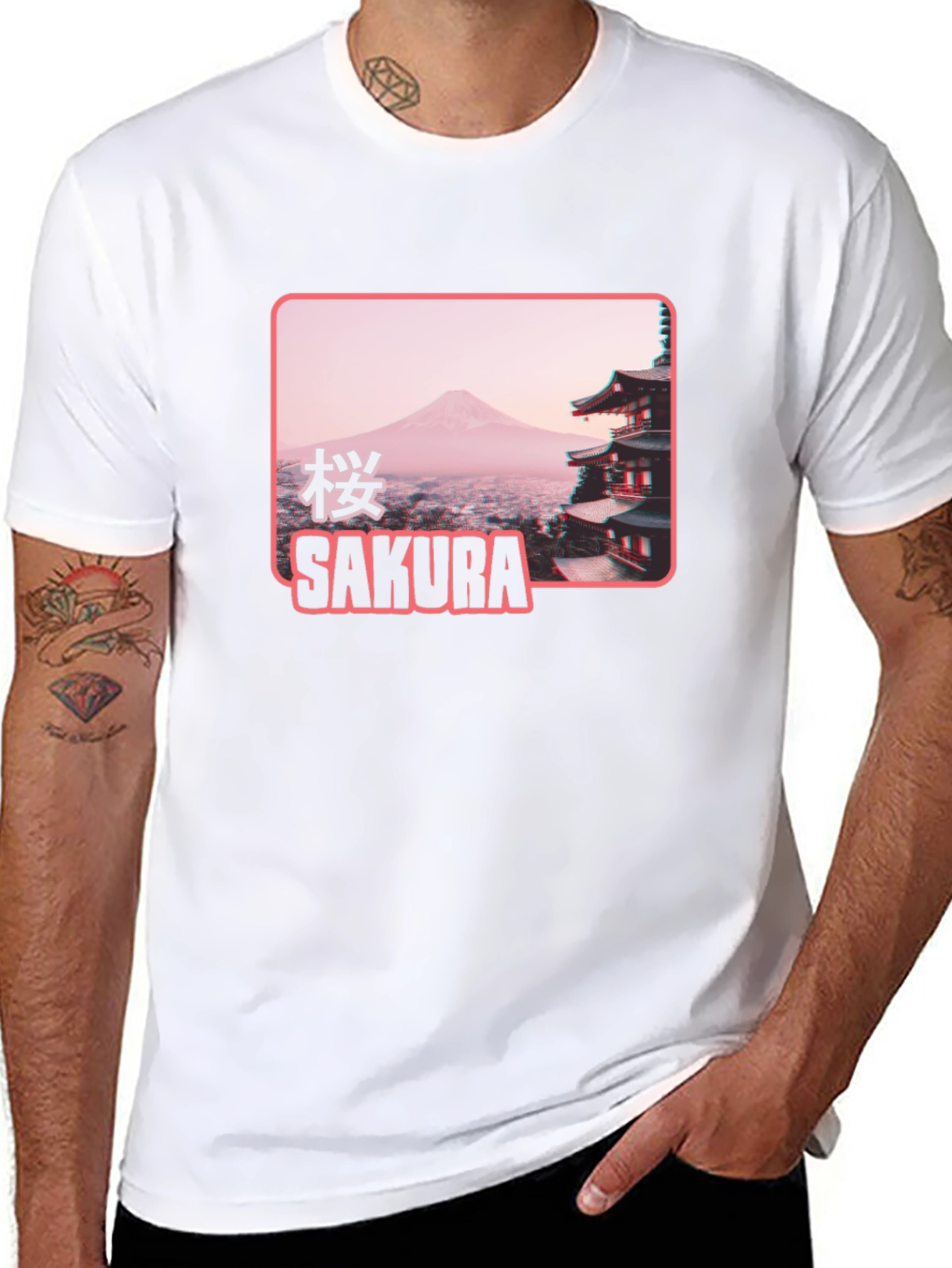 Sakura Graphic Tee - Mount Fuji Japan Inspired Design