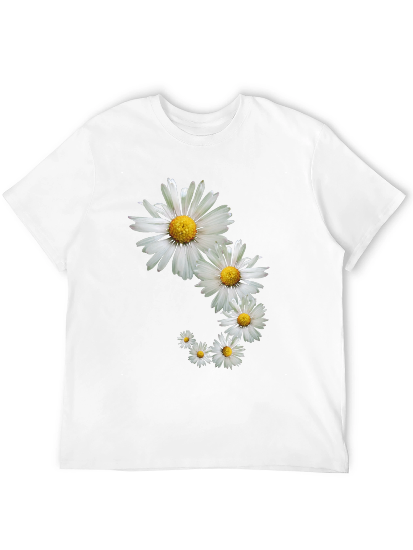 Daisy Spiral Graphic Tee - Stylish Black T-Shirt