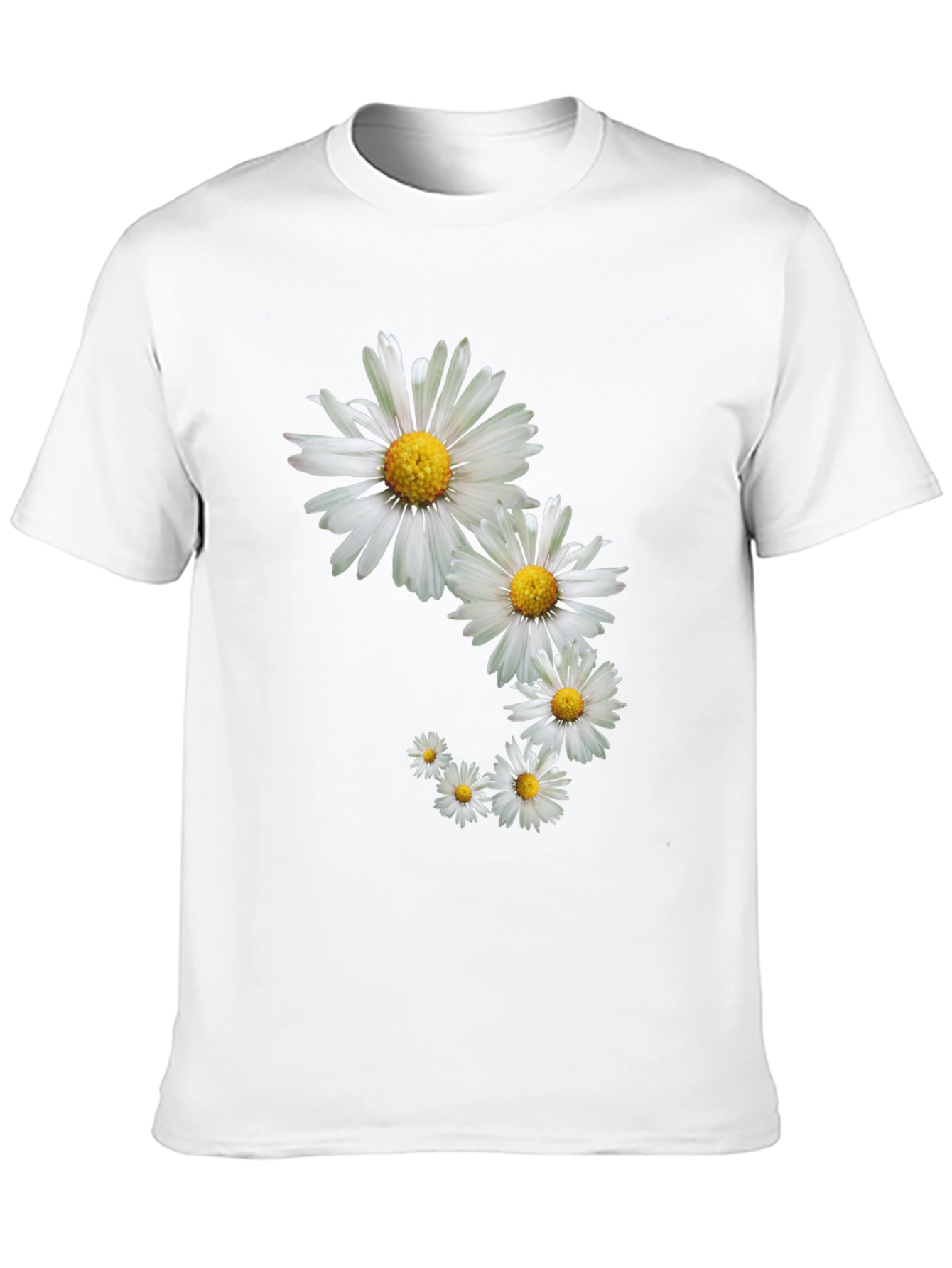 Daisy Spiral Graphic Tee - Stylish Black T-Shirt