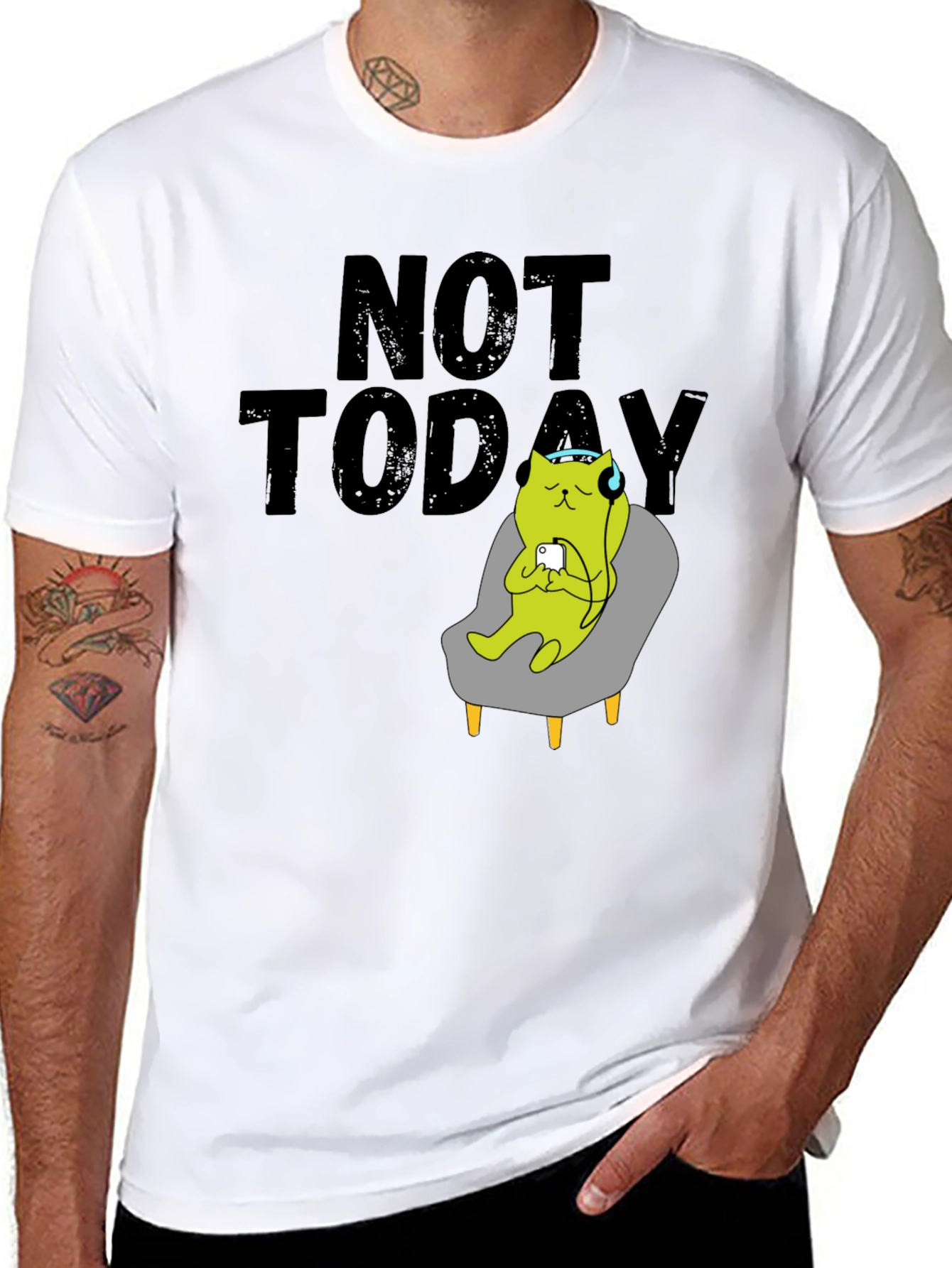 Not Today T-Shirt Cat on Chair