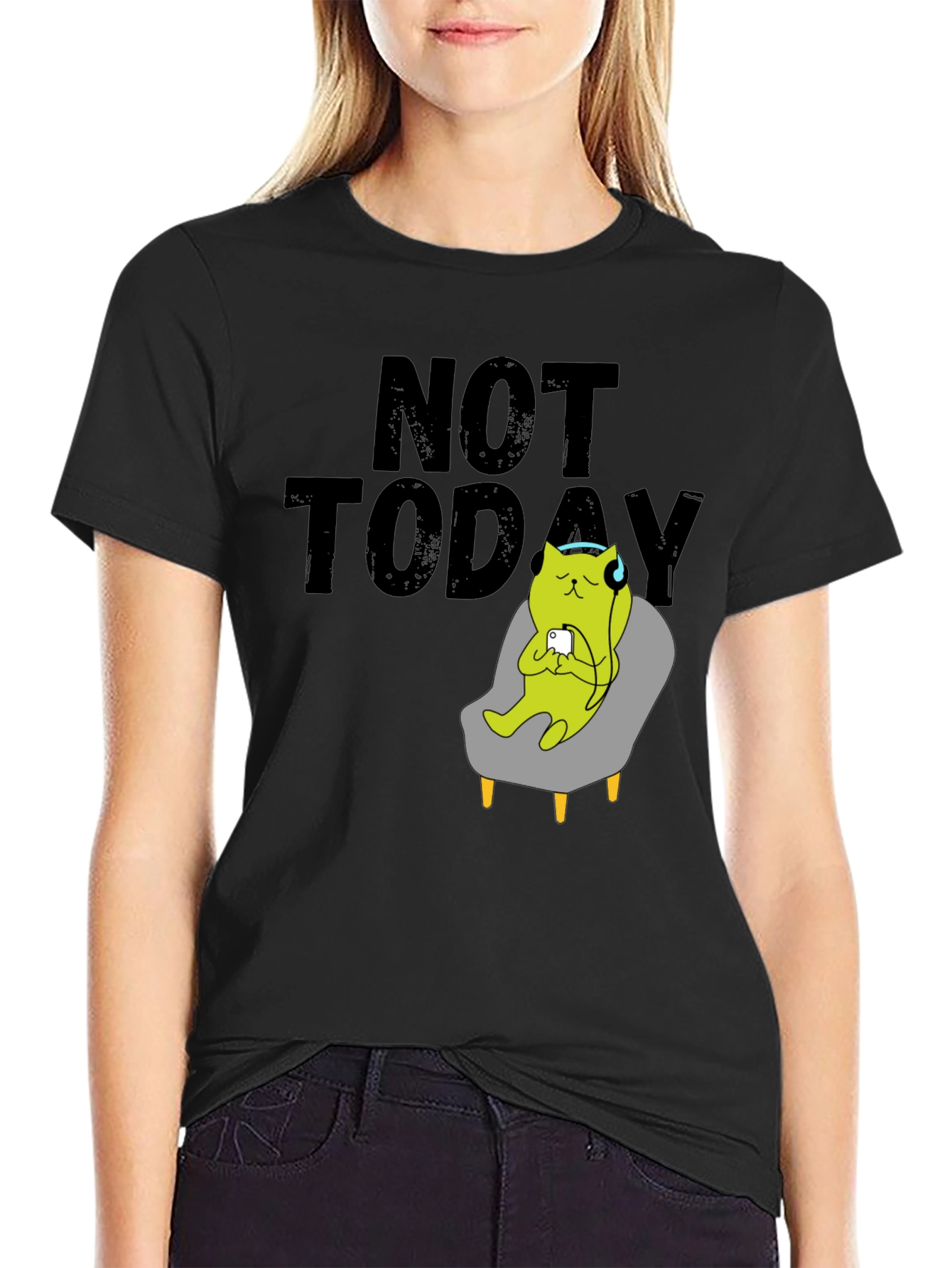 Not Today T-Shirt Cat on Chair