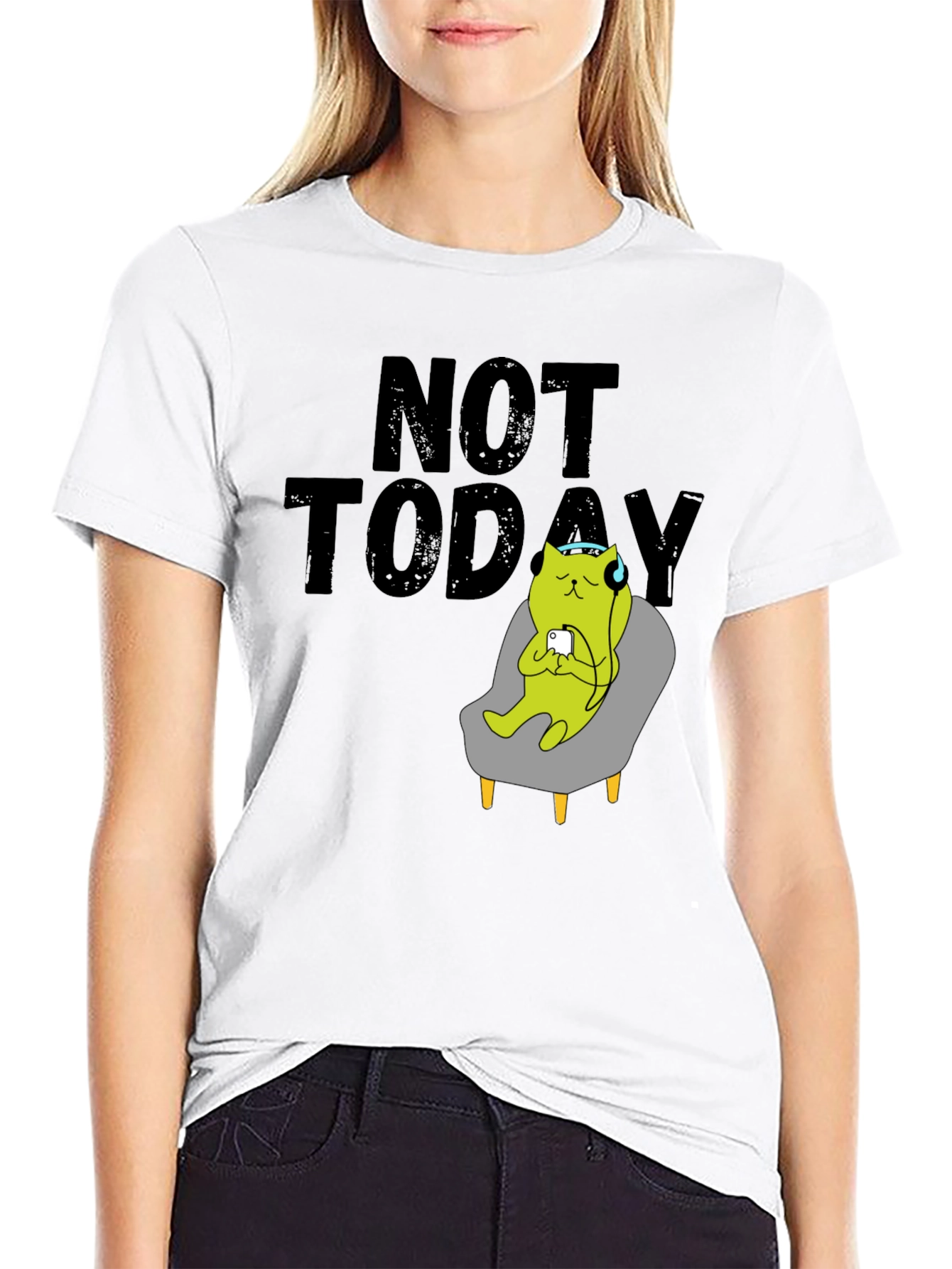 Not Today T-Shirt Cat on Chair