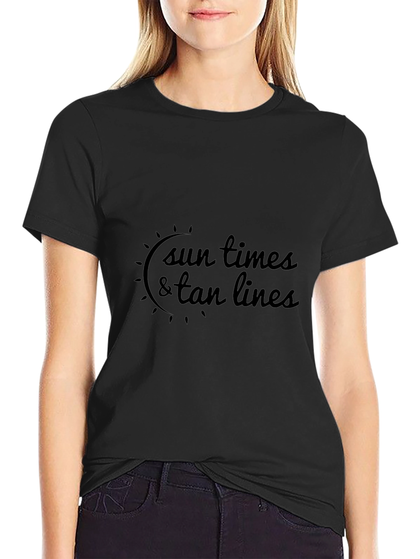 Sun Times & Tan Lines Black T-Shirt