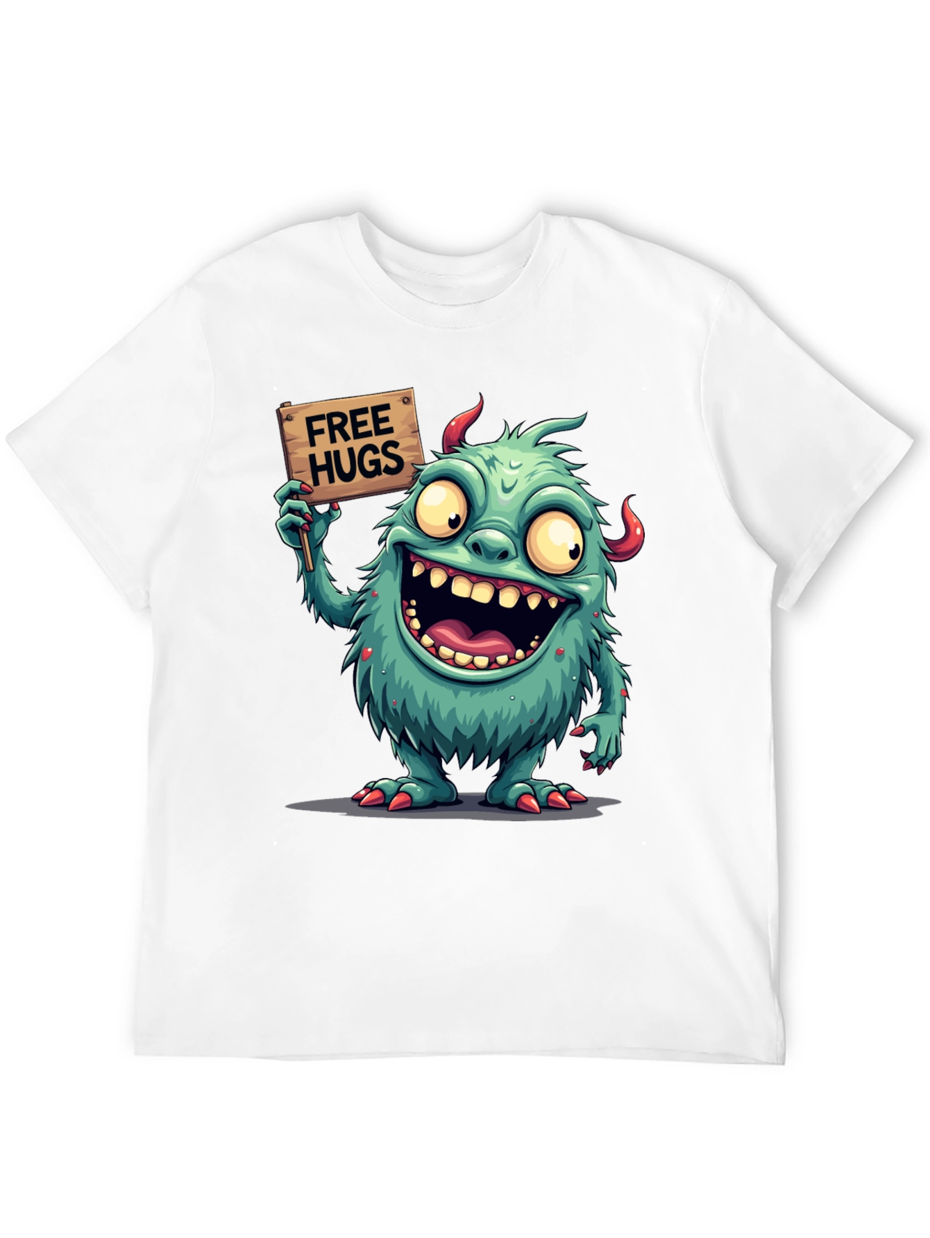 Monster Free Hugs Graphic Tee - Comfy Black T-Shirt