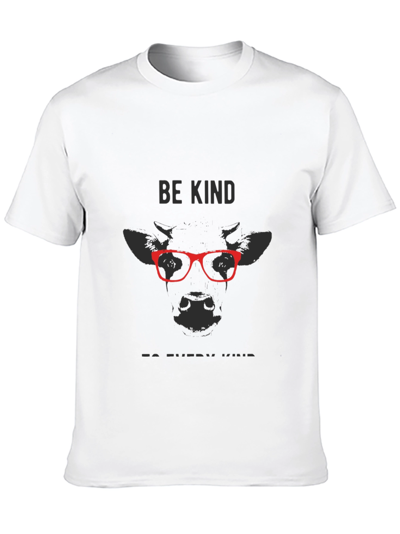 Be Kind Cow T-Shirt - Soft Black Tee