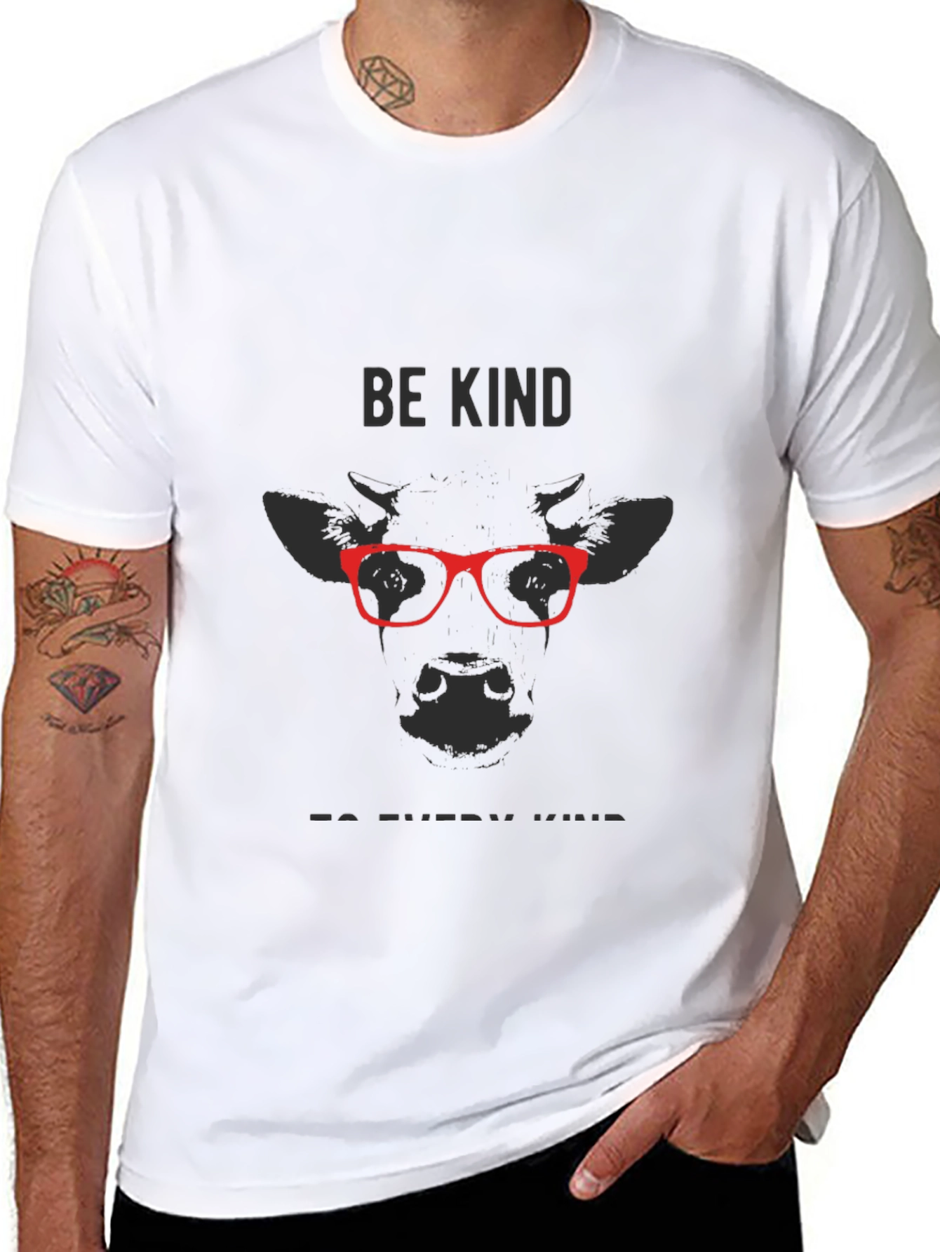 Be Kind Cow T-Shirt - Soft Black Tee