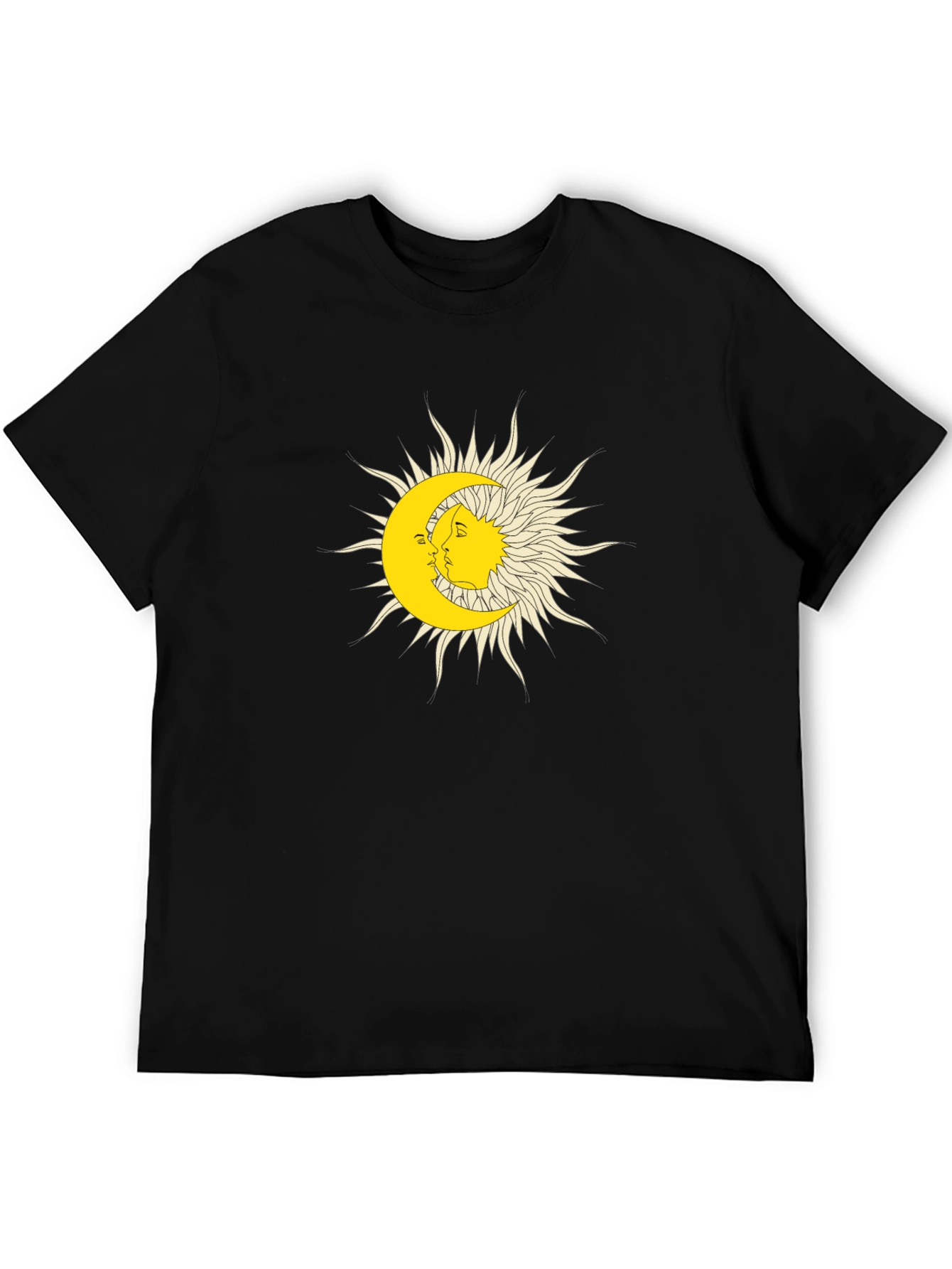 Sun & Moon Graphic Tee - Black Cotton Blend