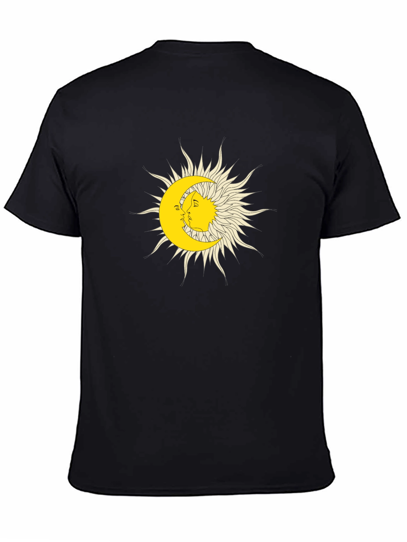 Sun & Moon Graphic Tee - Black Cotton Blend