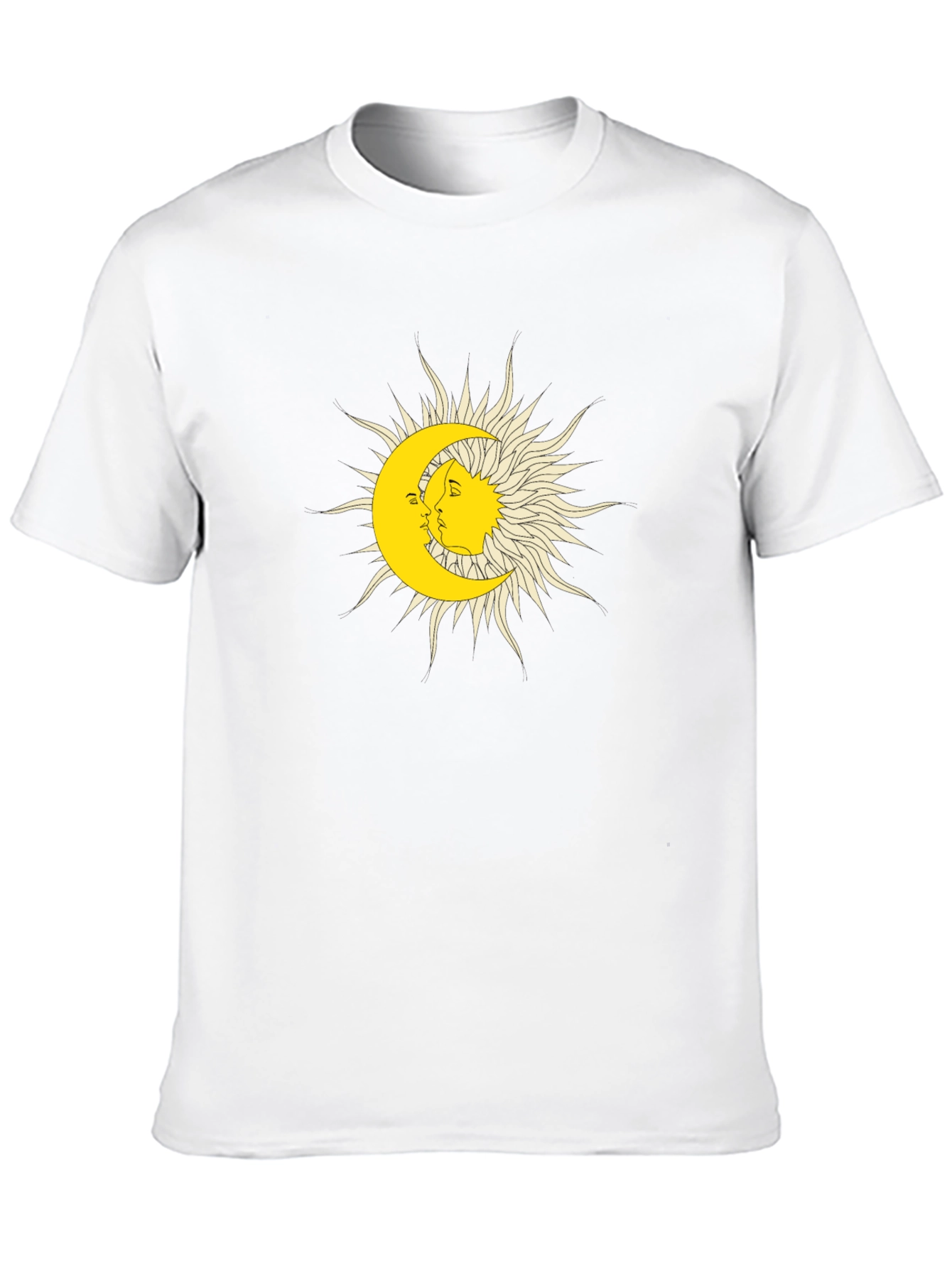 Sun & Moon Graphic Tee - Black Cotton Blend