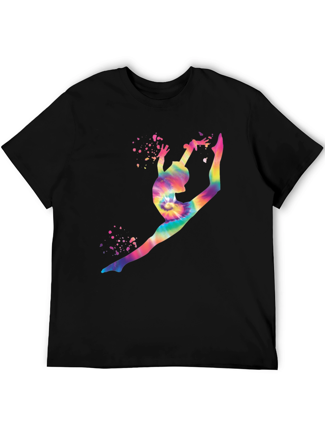 Gymnast Tie-Dye Graphic T-Shirt - Black