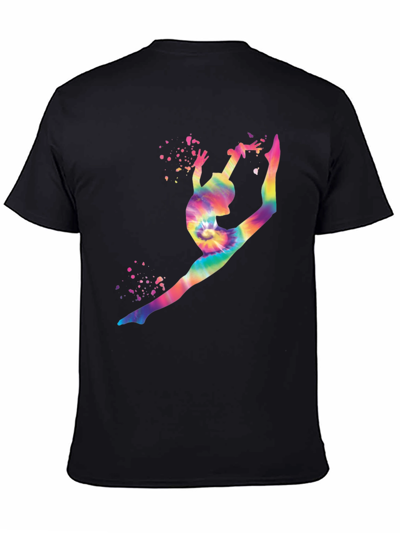 Gymnast Tie-Dye Graphic T-Shirt - Black