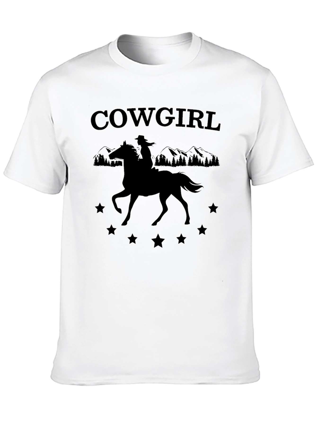 Cowgirl Silhouette Graphic Tee - Western Style