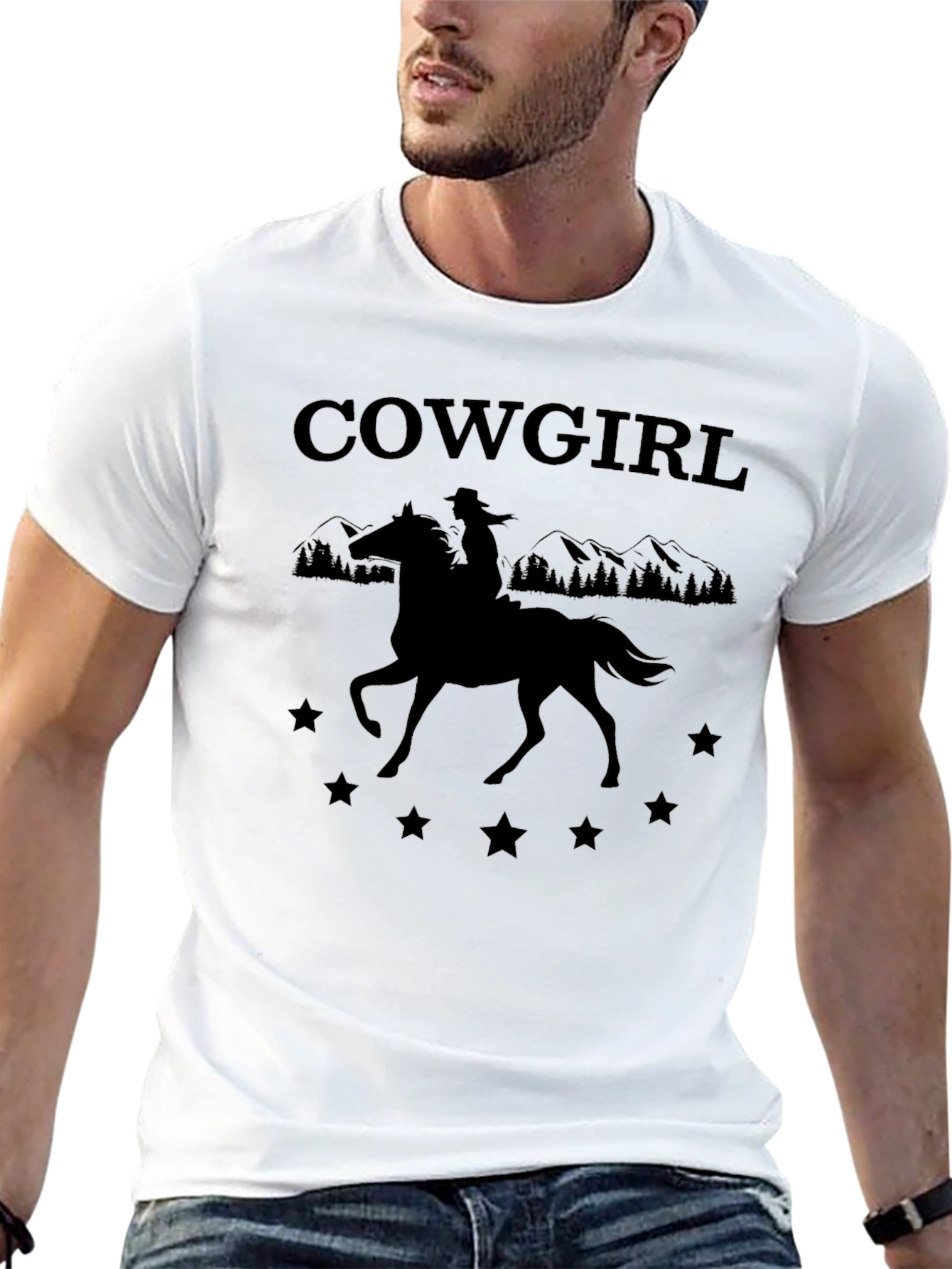 Cowgirl Silhouette Graphic Tee - Western Style