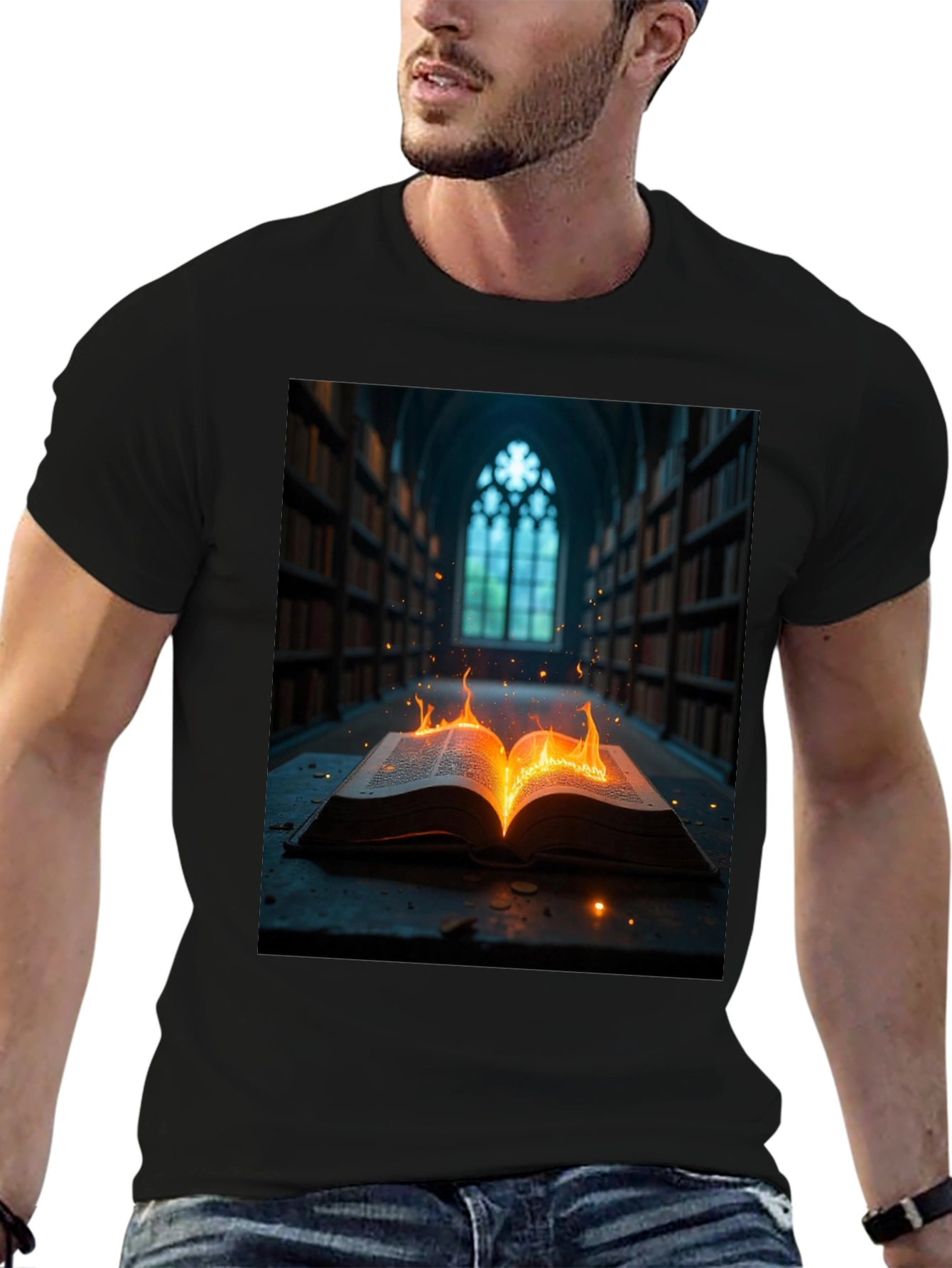 Mystical Burning Book Graphic Tee