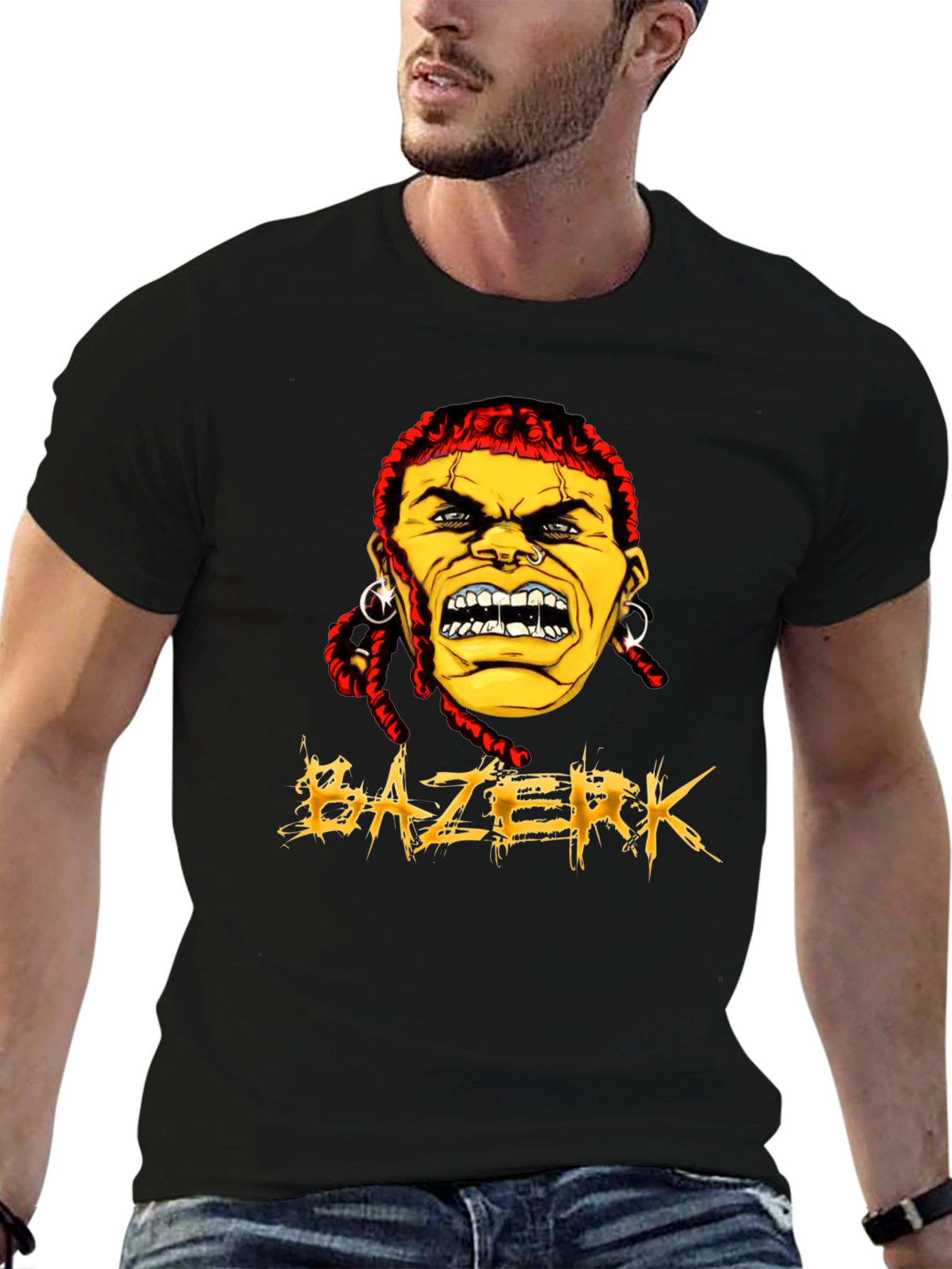 BAZERK Graphic Tee - Mens Black Crew Neck