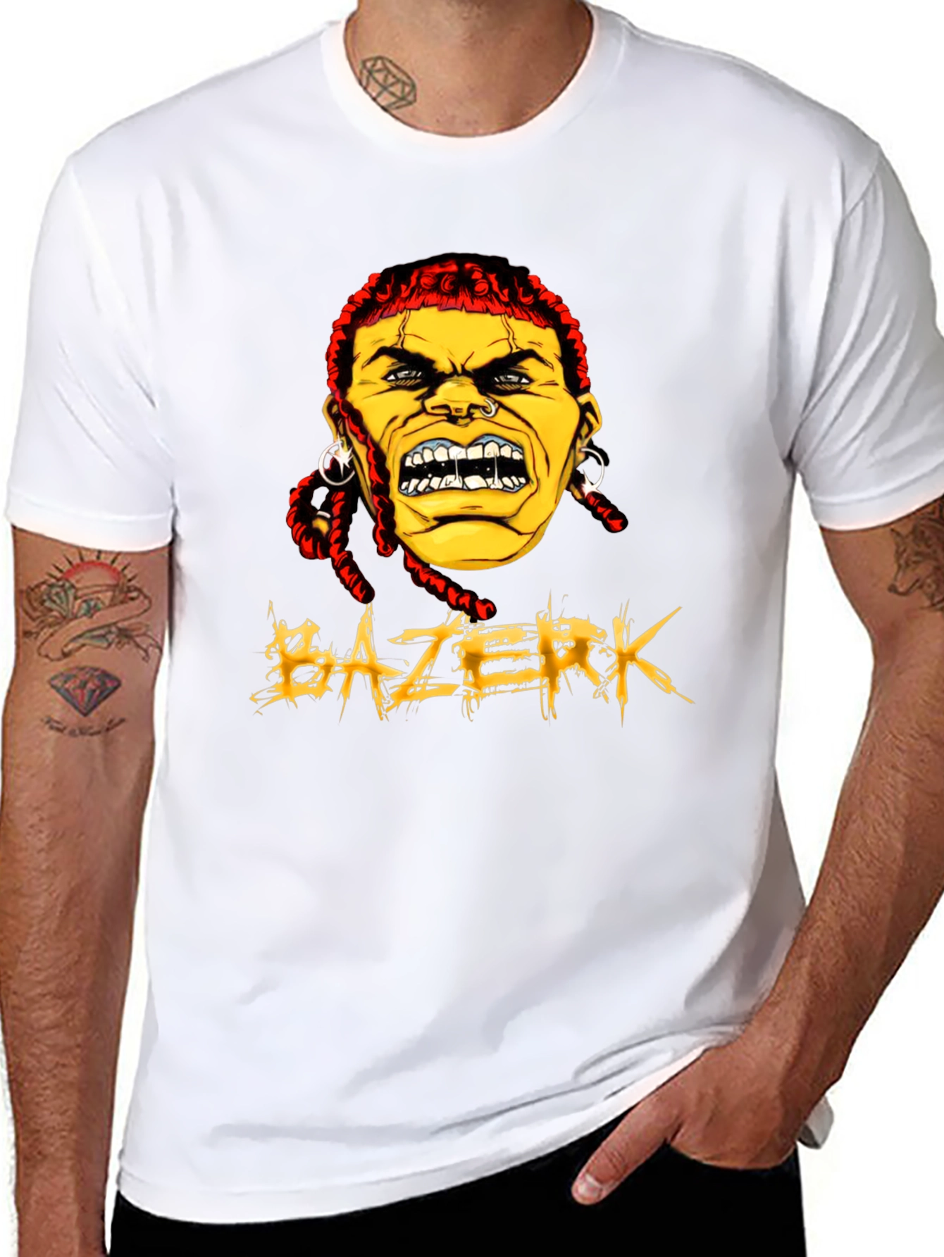 BAZERK Graphic Tee - Mens Black Crew Neck