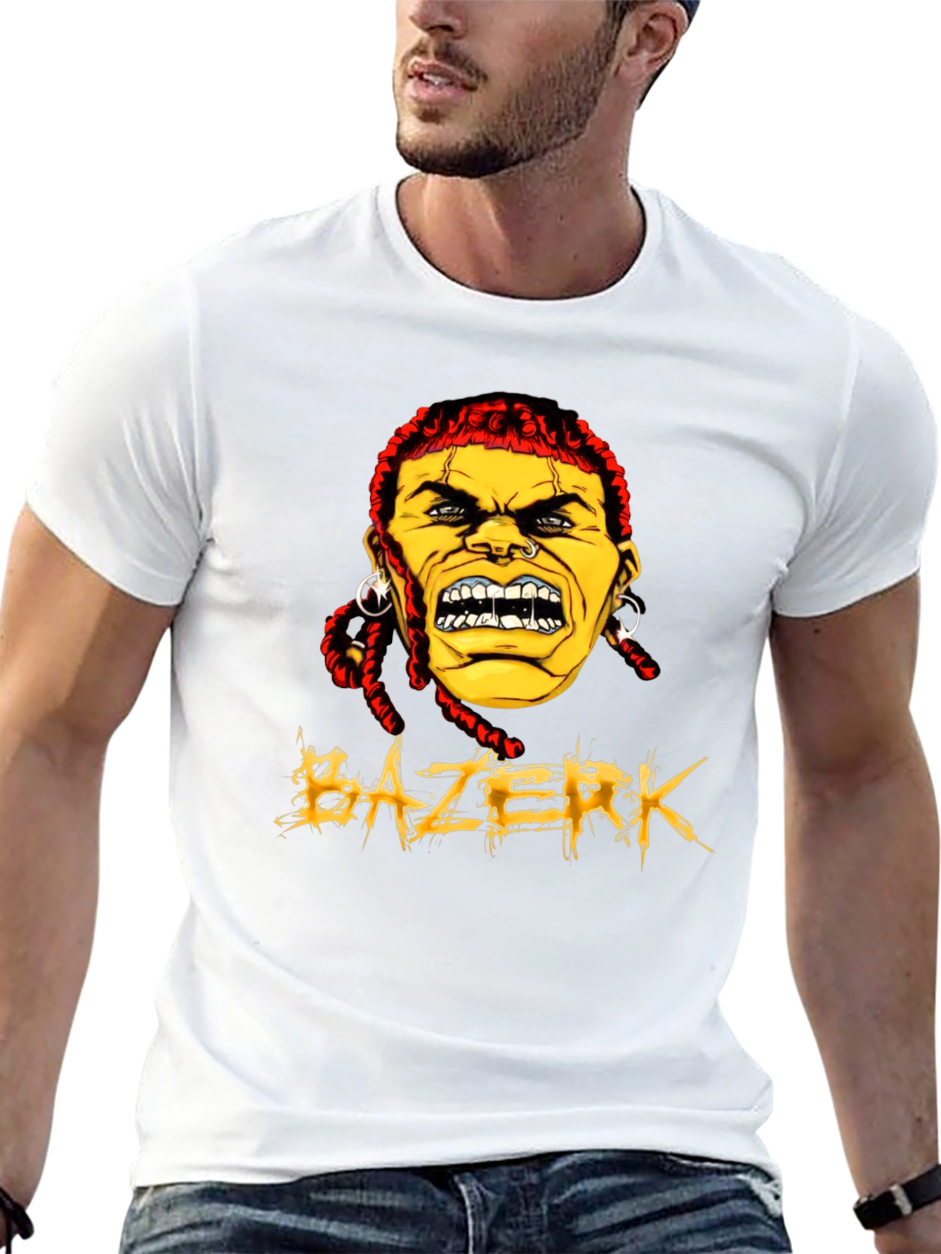 BAZERK Graphic Tee - Mens Black Crew Neck