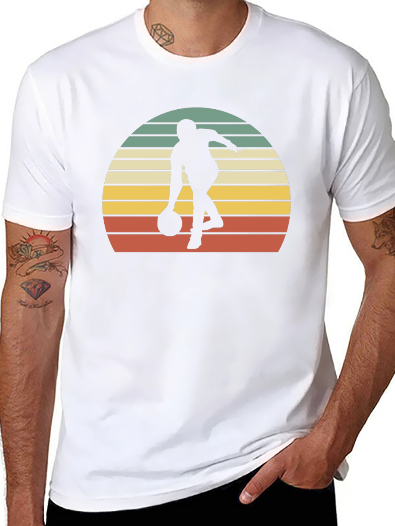 Retro Bowling Sunset Graphic T-Shirt