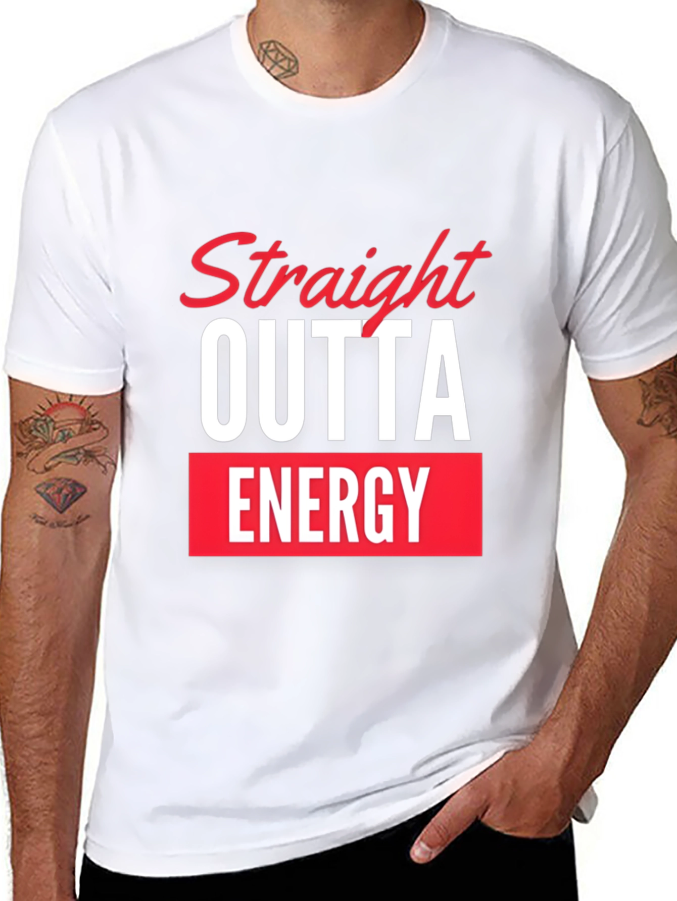 Straight Outta Energy Black Graphic Tee