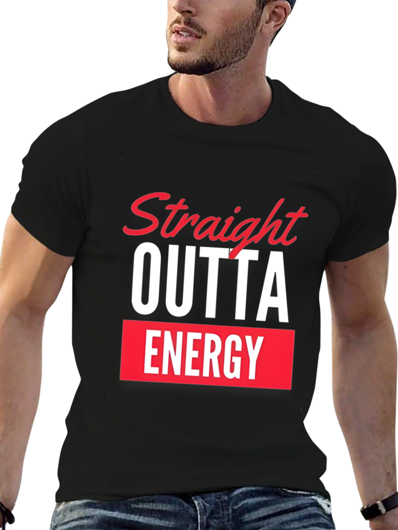 Straight Outta Energy Black Graphic Tee