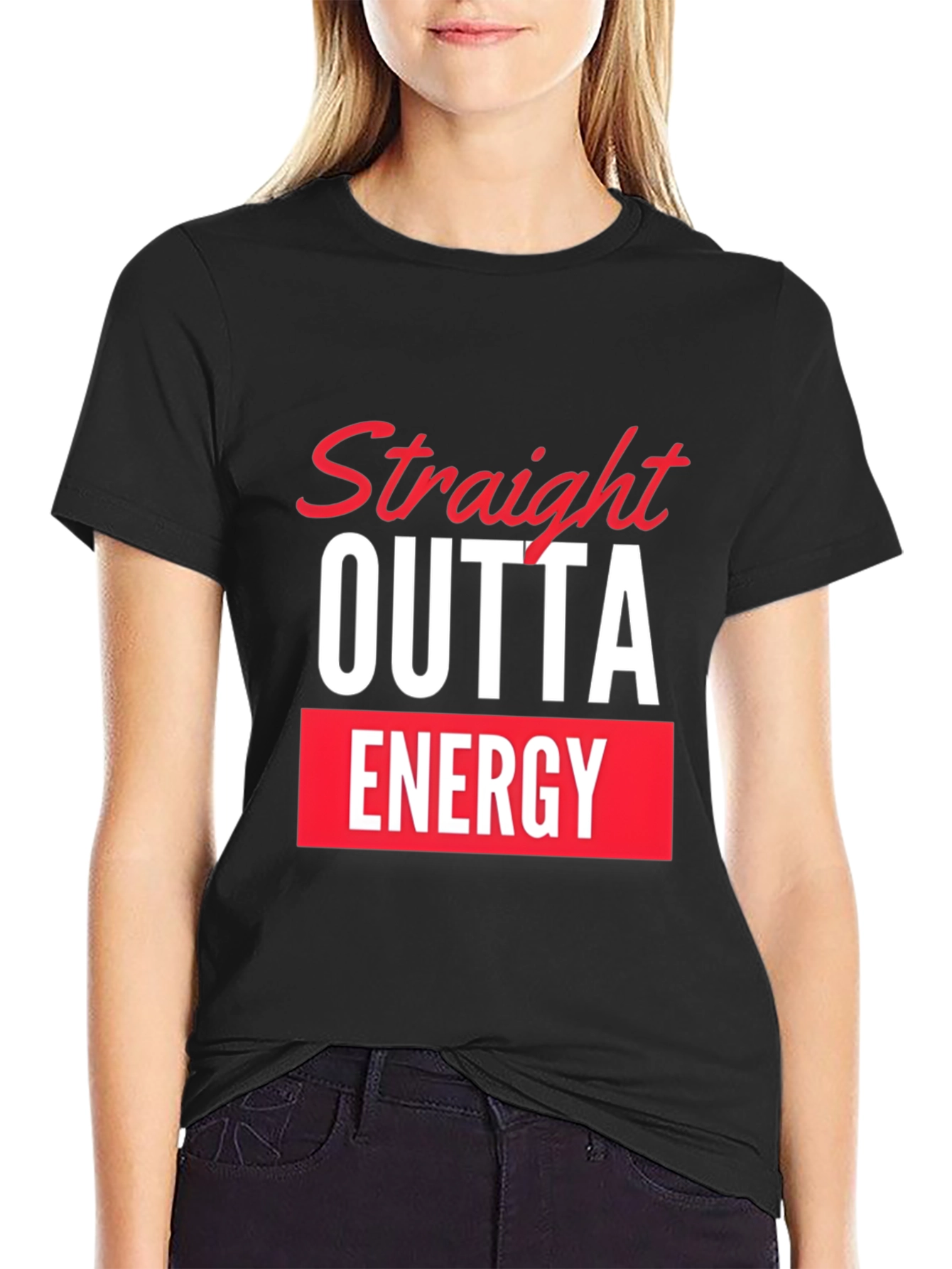 Straight Outta Energy Black Graphic Tee