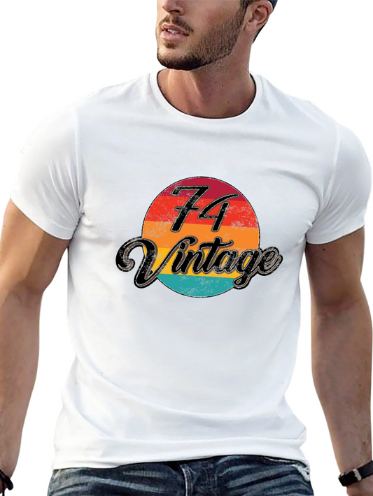 Vintage 1974 Graphic Tee - Retro Birthday Shirt