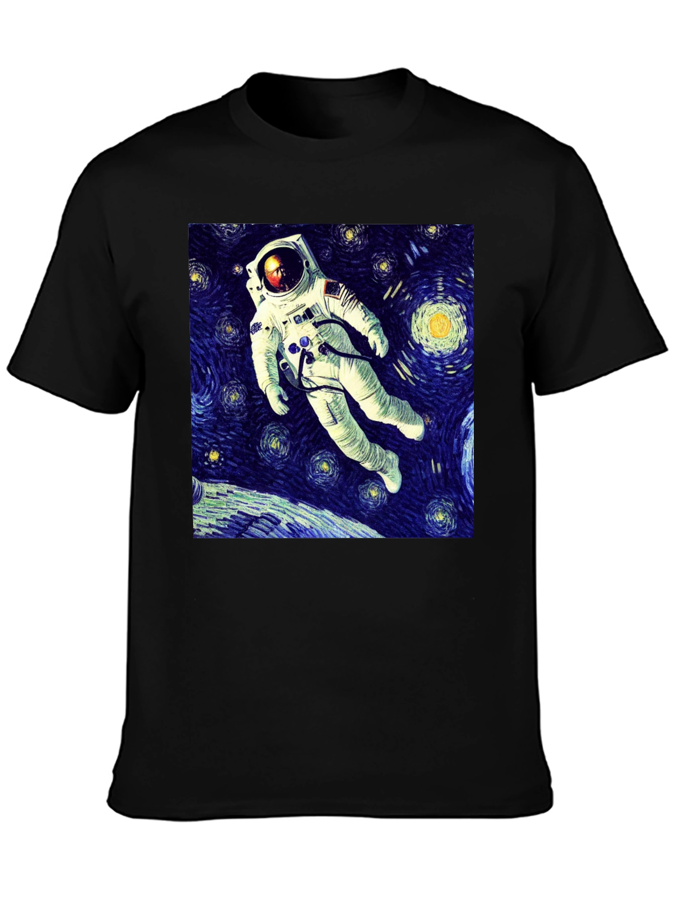 Starry Night Astronaut Graphic T-Shirt