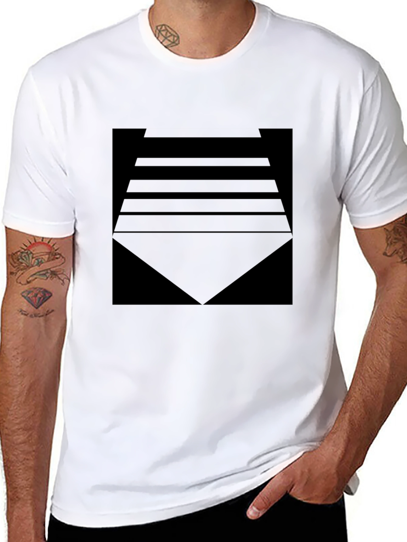Abstract Geometric Black T-Shirt