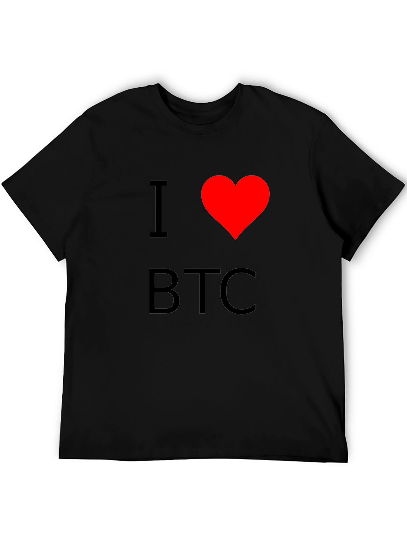 I Heart BTC Black T-Shirt - Bitcoin Cryptocurrency Tee