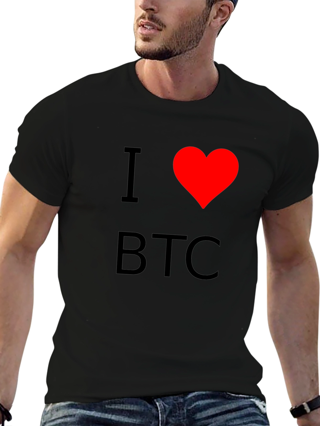 I Heart BTC Black T-Shirt - Bitcoin Cryptocurrency Tee