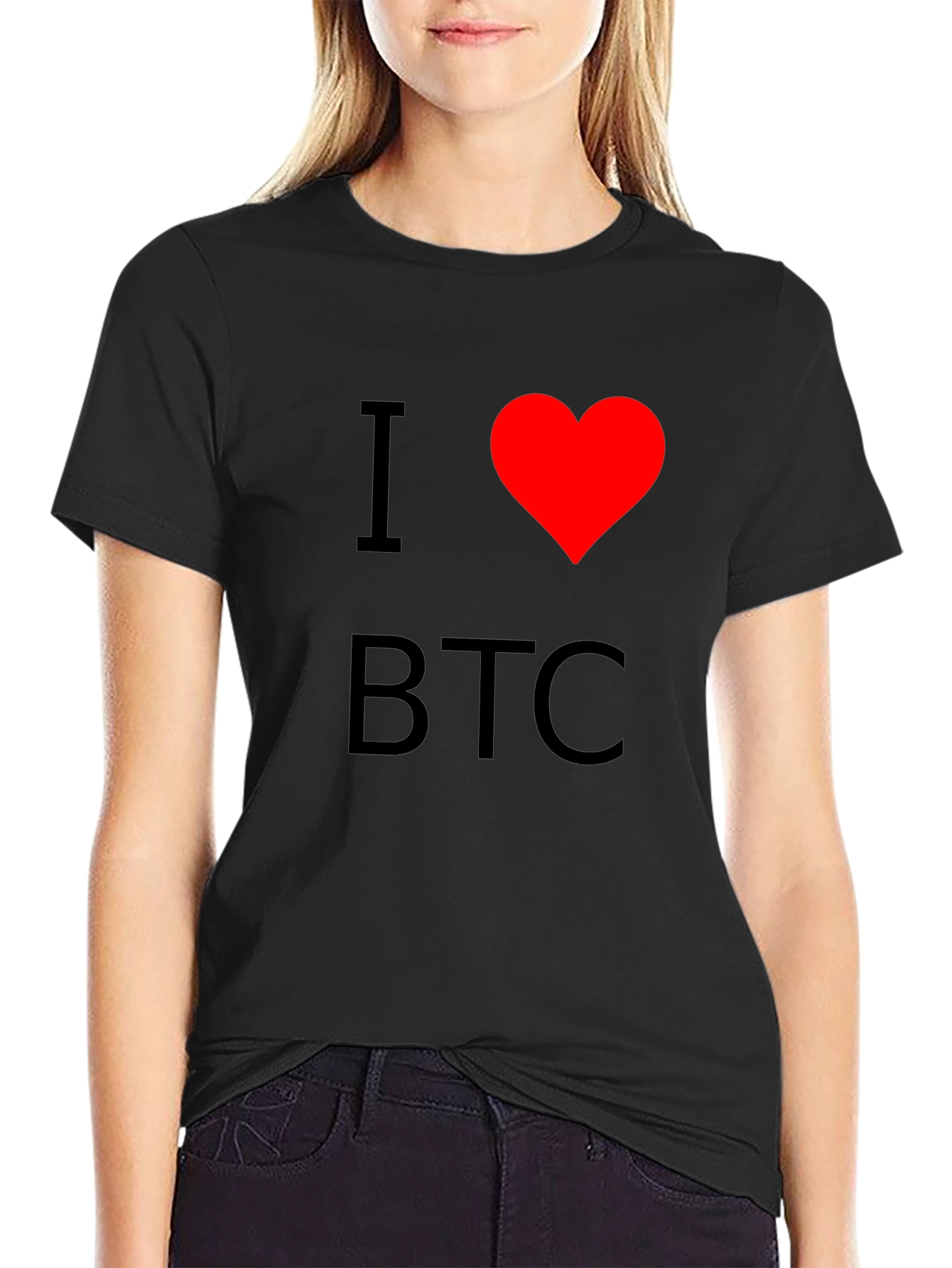 I Heart BTC Black T-Shirt - Bitcoin Cryptocurrency Tee