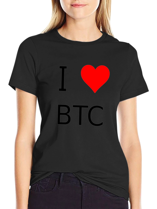 I Heart BTC Black T-Shirt - Bitcoin Cryptocurrency Tee