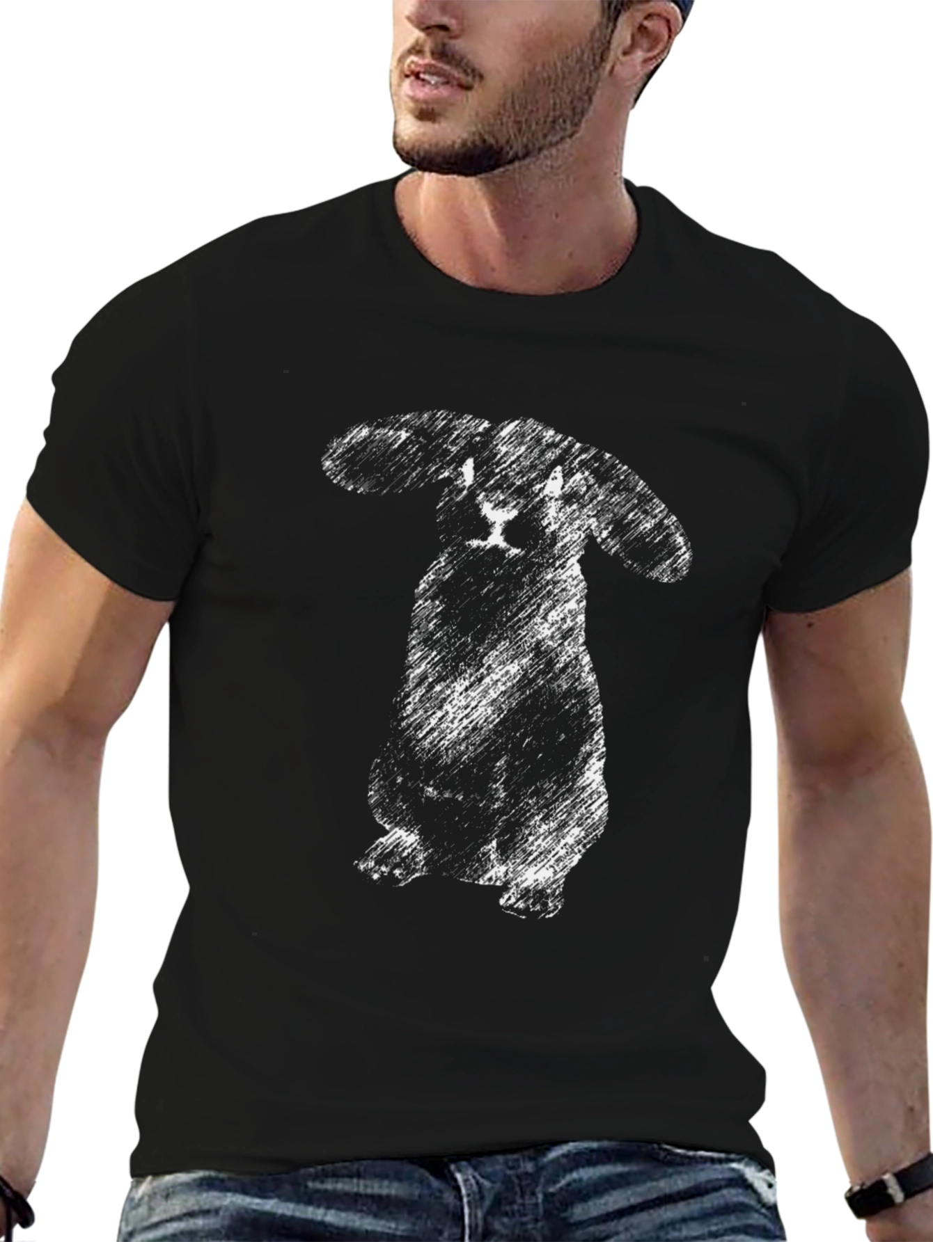 Sketchy Rabbit Graphic Tee - Soft Cotton