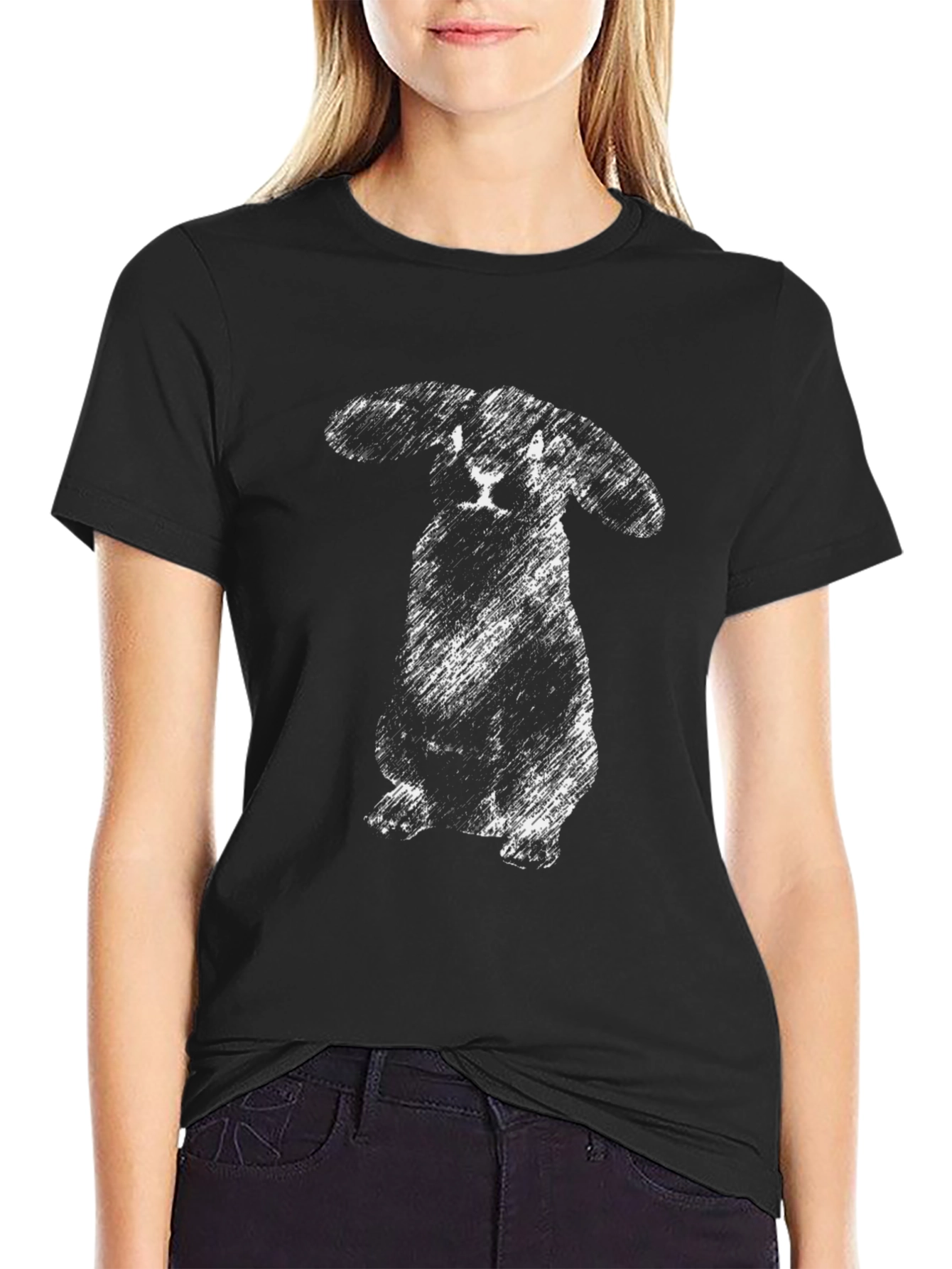 Sketchy Rabbit Graphic Tee - Soft Cotton