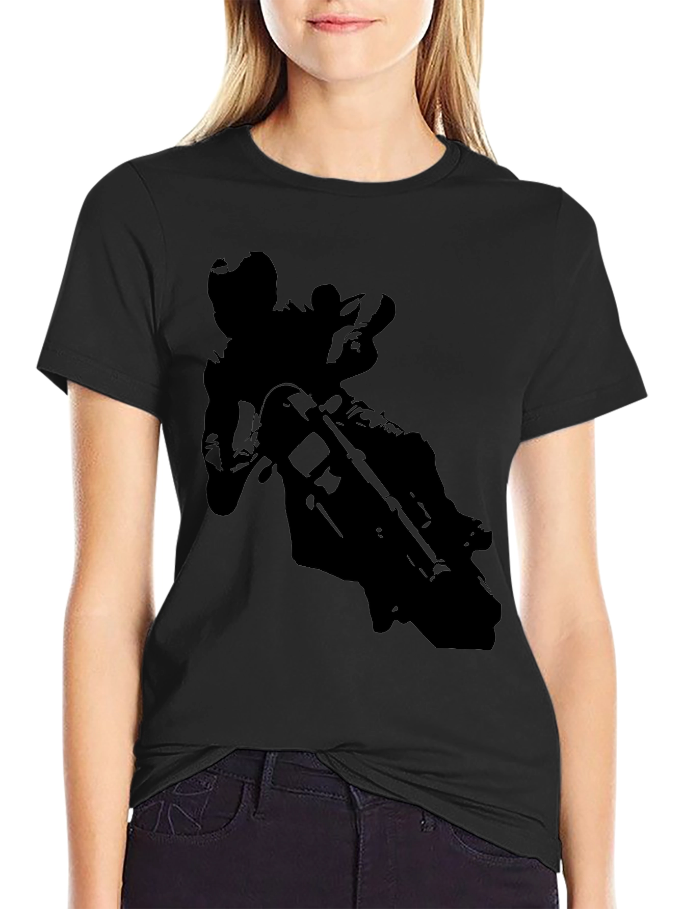 Motorcycle Rider Graphic Tee - Black