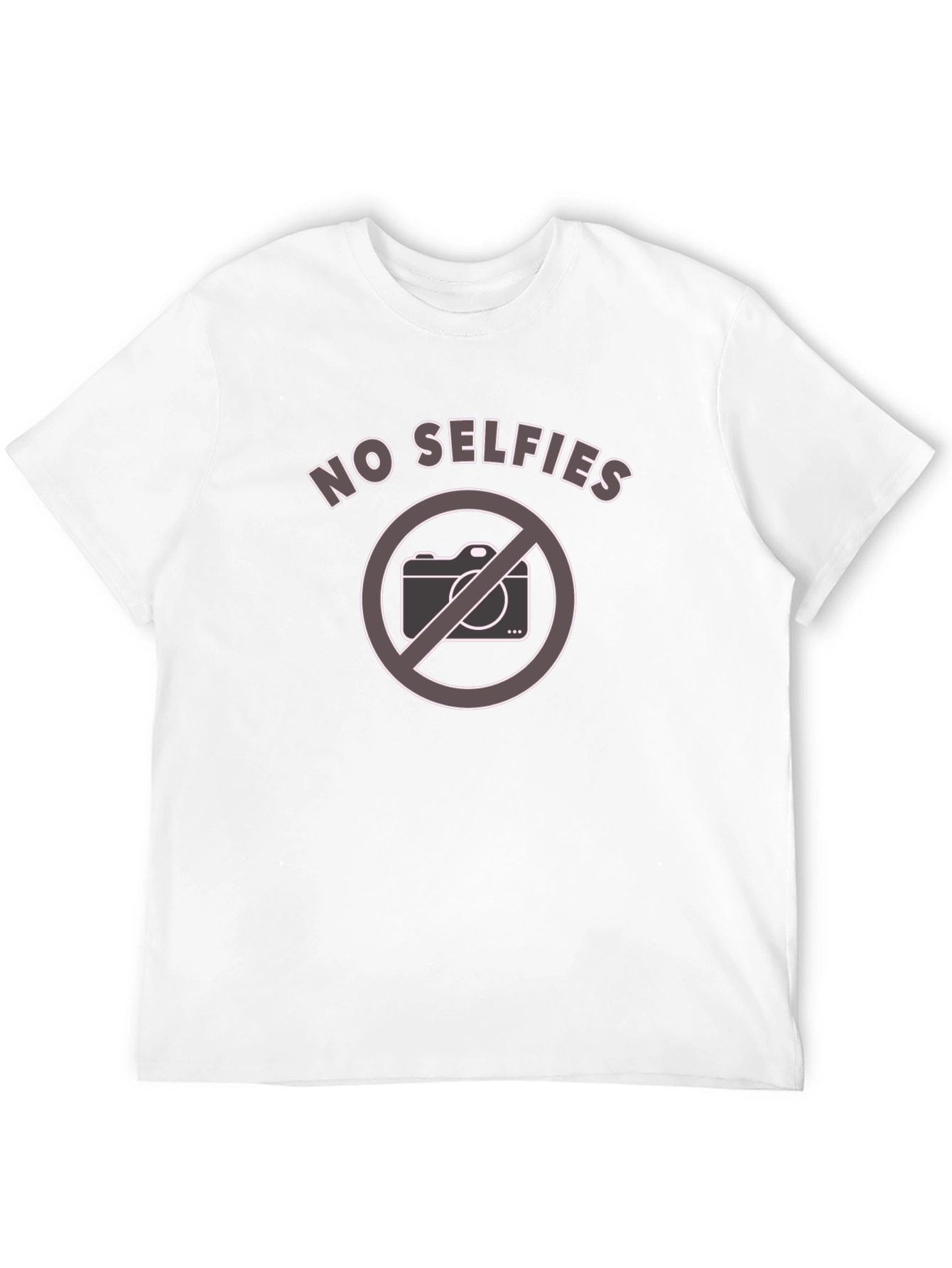 No Selfies Graphic Tee - Black Cotton T-Shirt