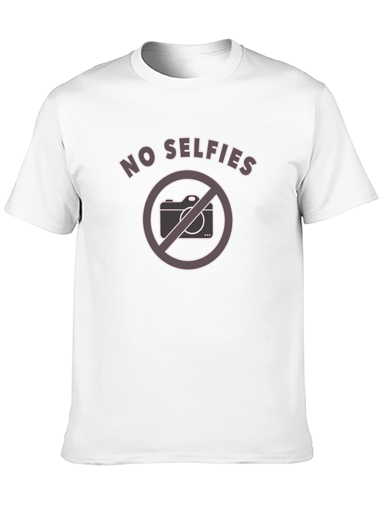 No Selfies Graphic Tee - Black Cotton T-Shirt